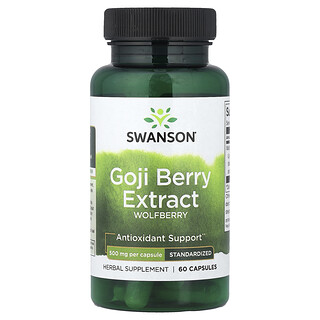Swanson Vitamins, Goji Berry Extract, Standardized, 500 mg, 60 Capsules