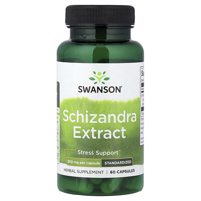 Swanson Vitamins, Extracto de esquizandra, estandarizado, 500 mg, 60 cápsulas