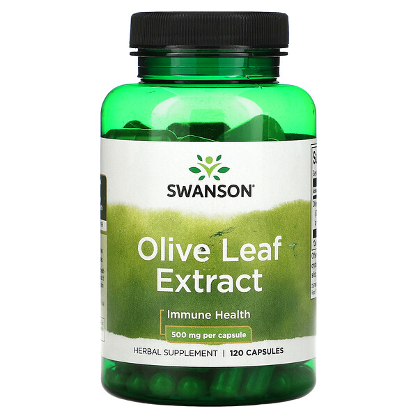 Swanson, Экстракт оливковых листьев, 500 мг, 120 капсул
