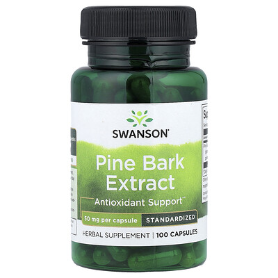 Swanson Vitamins, Extracto de corteza de pino, Estandarizado, 50 mg, 100 cápsulas