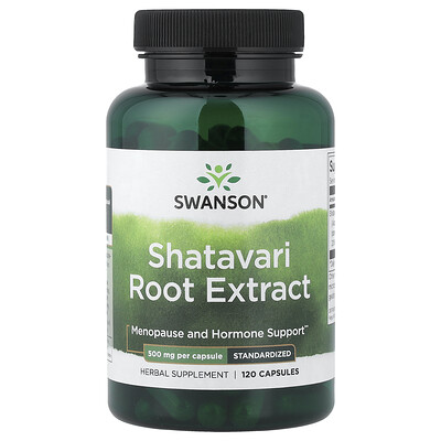 Swanson Vitamins, Extracto de raíz de shatavari, Estandarizado, 500 mg, 120 cápsulas
