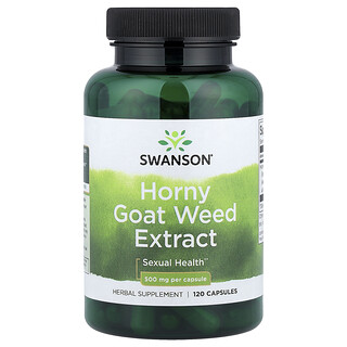 Swanson Vitamins, Ekstrak Horny Goat Weed, 500 mg, 120 Kapsul