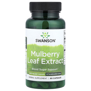 Swanson Vitamins, Extracto de hoja de morera, 500 mg, 60 cápsulas