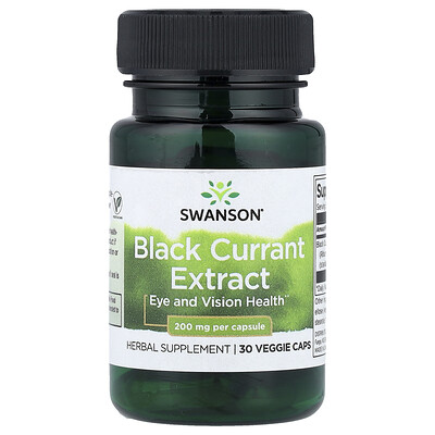 Swanson Vitamins, Extracto de grosella negra, 200 mg, 30 cápsulas vegetales