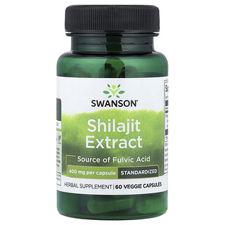Swanson Vitamins, Shilajit Extract, Standardized, 400 mg, 60 Veggie Capsules