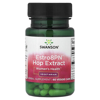 Swanson Vitamins, Estro8PN™, Extracto de lúpulo, Suplemento para la salud de la mujer, 60 cápsulas vegetales (10 mg por cápsula)