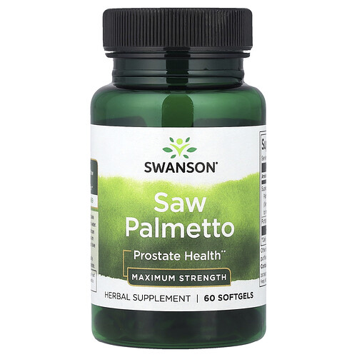 Swanson Vitamins, Saw Palmetto, Maximum Strength, 60 Softgels