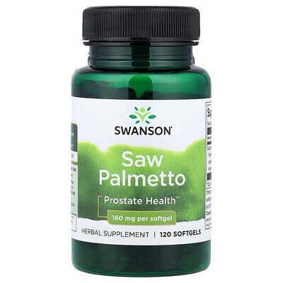 Swanson Vitamins, Palma enana americana, 160 mg, 120 cápsulas blandas
