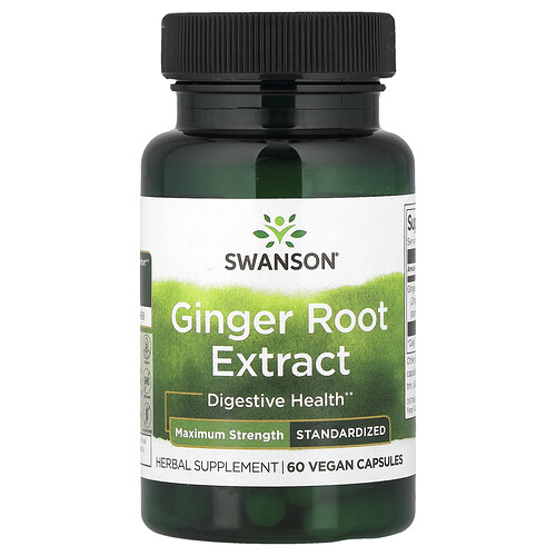 Swanson Vitamins, Ingwerwurzelextrakt, standardisiert, 60 vegane Kapseln (200 mg pro Kapsel)