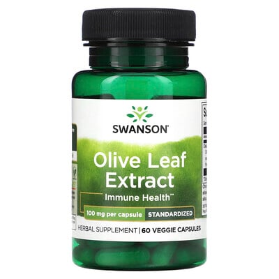 

Swanson Olive Leaf Extract Standardized 100 mg 60 Veggie Capsules