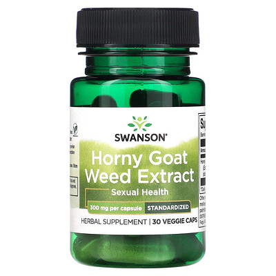 Swanson Horny Goat Weed Extract 300 mg 30 Veggie Caps