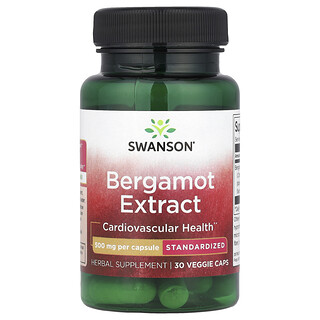 Swanson Vitamins, Экстракт бергамота, 500 мг, 30 вегетарианских капсул