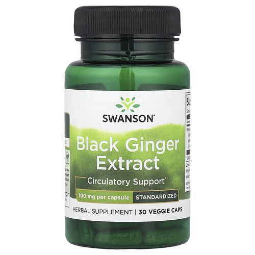 Swanson Vitamins, Black Ginger Extract, 100 mg, 30 Veggie Caps