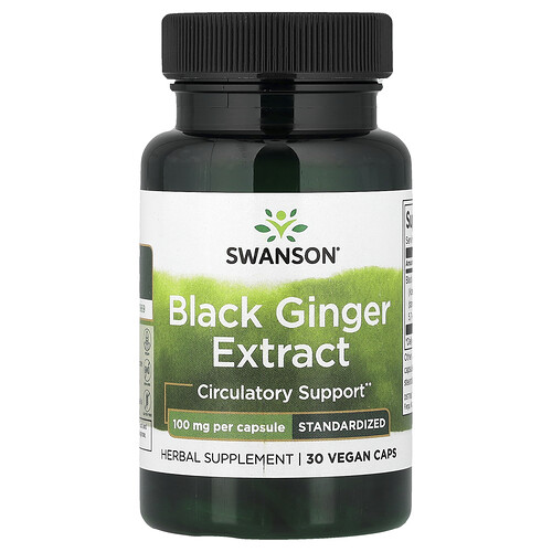 Swanson Vitamins, Schwarzer-Ingwer-Extrakt, 100 mg, 30 pflanzliche Kapseln