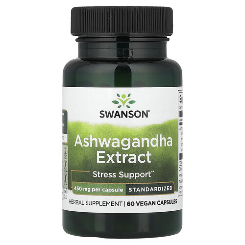 Swanson, Ashwagandha Extract, Standardized, 450 mg, 60 Capsules