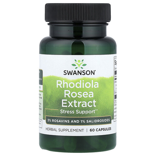 Swanson Vitamins Rhodiola Rosea Extract, 60 Capsules