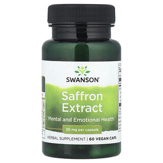 Swanson Vitamins, Saffron Extract, 30 mg, 60 Vegan Caps