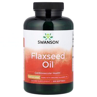Swanson, Aceite de semilla de lino, 1 g, 200 cápsulas blandas