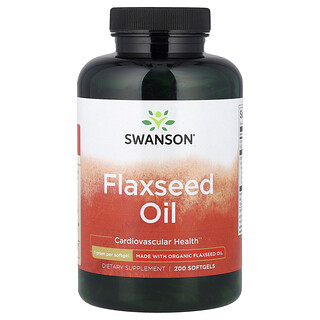 Swanson Vitamins, Olej lniany, 1 g, 200 miękkich kapsułek