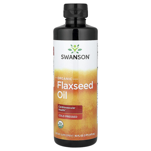 Swanson Vitamins Organic Flaxseed Oil, 16 fl oz (473 ml)