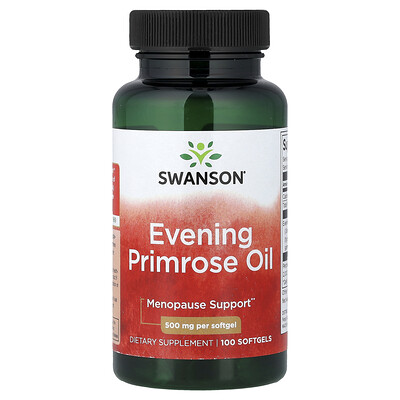 Swanson Vitamins, Aceite de onagra, 500 mg, 100 cápsulas blandas