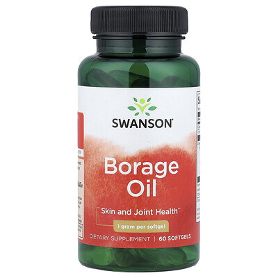 Swanson Vitamins, Aceite de borraja, 1 g, 60 cápsulas blandas
