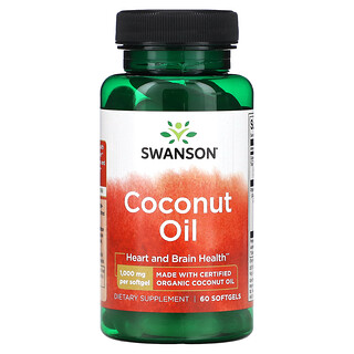 Swanson, Ulei de cocos, 1.000 mg, 60 capsule moi