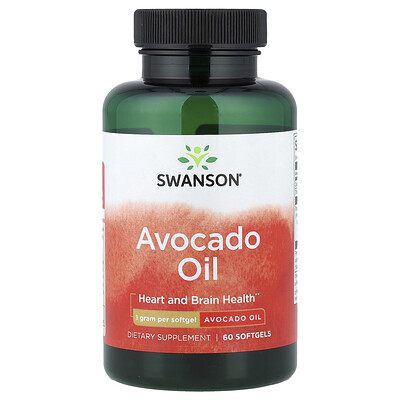 Swanson Vitamins, Aceite de aguacate, 1 g, 60 cápsulas blandas