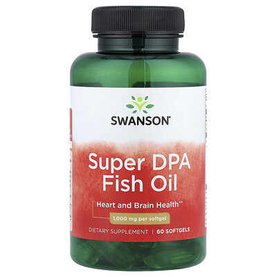 Swanson Vitamins, Aceite de pescado Super DPA, 1000 mg, 60 cápsulas blandas