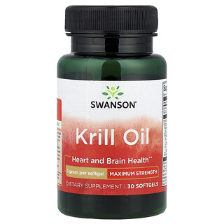 Swanson Vitamins, Krill olaj, maximális erősségű, 30 lágyzselé