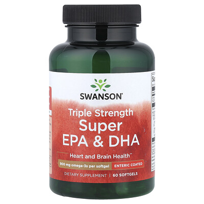 Swanson Vitamins, Super EPA y DHA, 900 mg, 60 cápsulas blandas