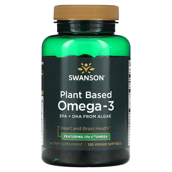 Swanson, Plant Based Omega3, 120 Veggie Capsules