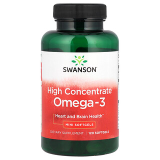 Swanson Vitamins, 高度濃縮歐米伽-3，120 粒迷你軟凝膠