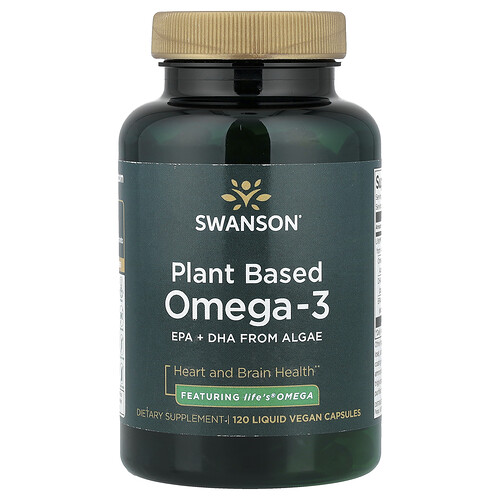 Swanson Vitamins, Plant Based Omega-3, pflanzliches Omega-3, 120 flüssige vegane Kapseln
