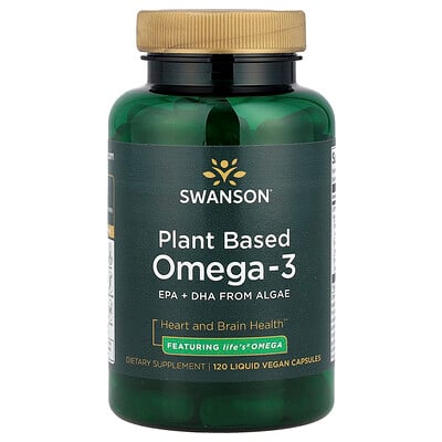 Swanson Vitamins, Omega-3 de origen vegetal, 120 cápsulas líquidas y veganas