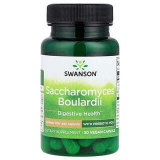 Swanson Vitamins, Saccharomyces Boulardii prebioottisella MOS:lla, 30 vegaanista kapselia