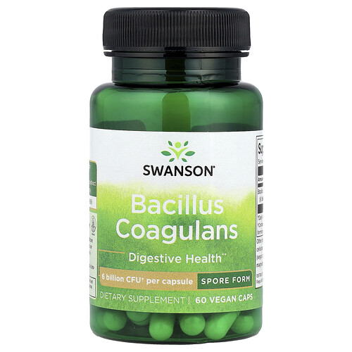 Swanson Vitamins Bacillus Coagulans, 6 Billion CFU, 60 Vegan Caps