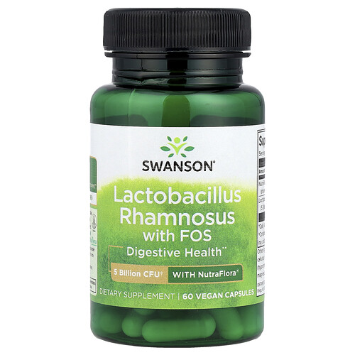 Swanson Vitamins Lactobacillus Rhamnosus With FOS, 60 Vegan Capsules