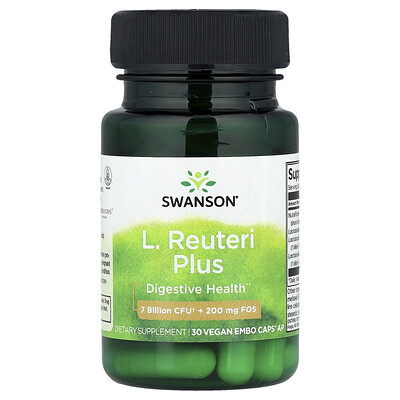 Swanson Vitamins, L. reuteri plus, 30 cápsulas veganas EMBO CAPS® AP