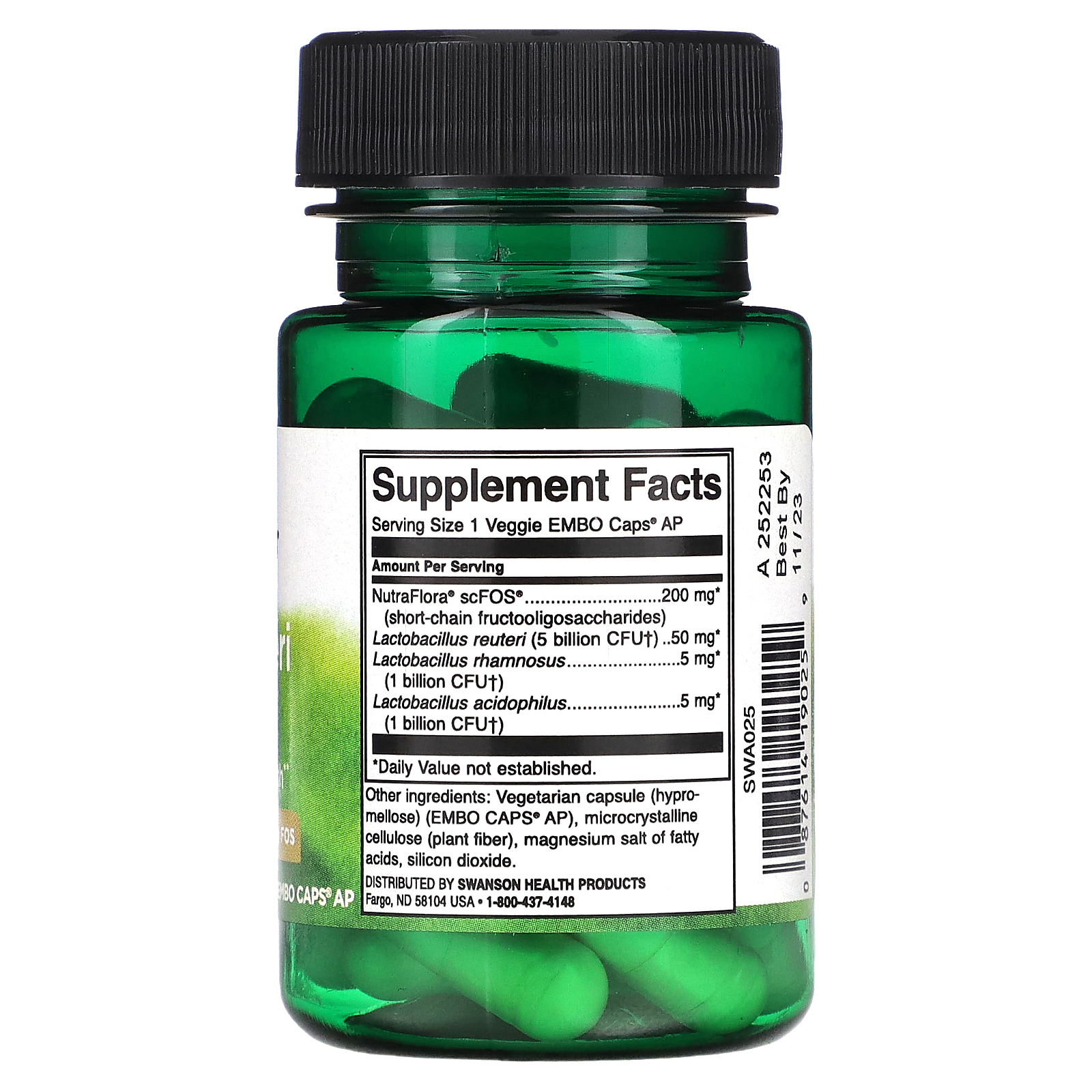 Swanson, L. Reuteri Plus，30 粒素食 EMBO Caps AP 膠囊