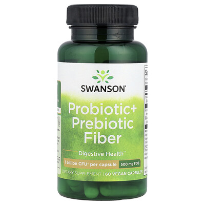 Product Image for Swanson, Probiotic + Prebiotic Fiber, 60 Vegan Capsules