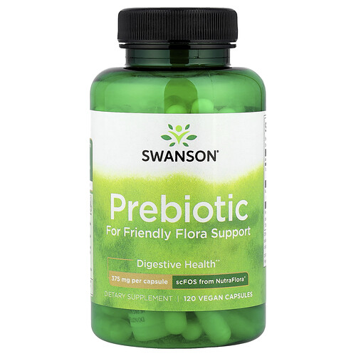 Swanson Vitamins, Prebiotic for Friendly Flora Support, Präbiotikum zur Unterstützung der Darmflora, 120 vegane Kapseln (375 mg pro Kapsel)