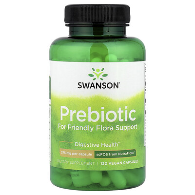 Swanson Vitamins, Prebiótico para favorecer la flora respetuosa con el medio ambiente, 120 cápsulas veganas (375 mg por cápsula)