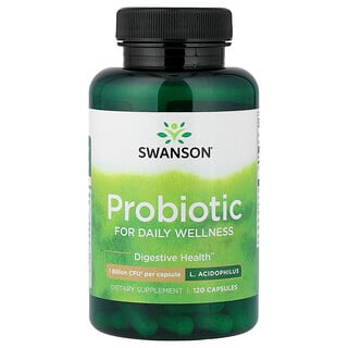Swanson Vitamins, Suplemento probiótico, 120 cápsulas (1000 millones de UFC por cápsula)