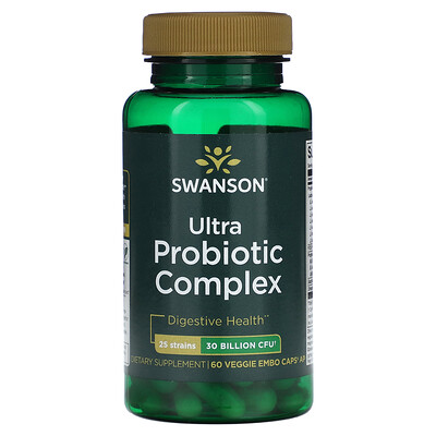 

Swanson Ultra Probiotic Complex 30 Billion CFU 60 Veggie Embo Caps AP