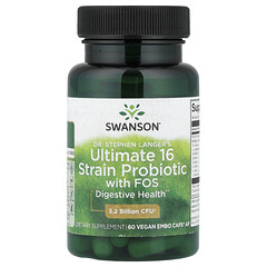 Dr. Stephen Langer's Ultimate 16 Strain Probiotic with FOS, 16 штамів пробіотиків із ФОС, 60 веганських капсул EMBO Caps® AP