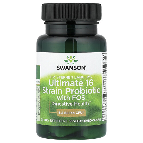 Swanson Vitamins, Dr. Stephen Langer's Ultimate 16 Stämme Probiotikum mit FOS, 30 vegane EMBO Caps® AP