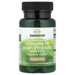 Dr. Stephen Langer's Ultimate 16 Strain Probiotic with FOS, 16 штамів пробіотиків із ФОС, 30 веганських капсул EMBO Caps® AP