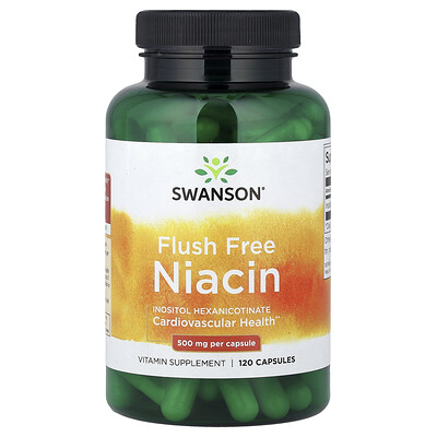 Swanson Vitamins, Niacina sin enrojecimiento, 500 mg, 120 cápsulas