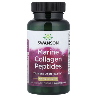 Swanson Vitamins, Tengeri kollagén peptidek, 400 mg, 60 kapszula